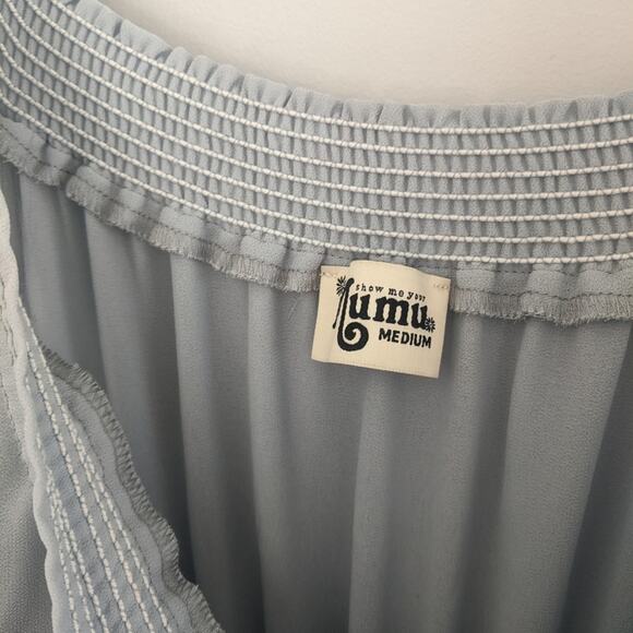 Women's Show me your mumu Hacienda Dress Medium Grey Light Blue Wedding - Picture 5 of 7